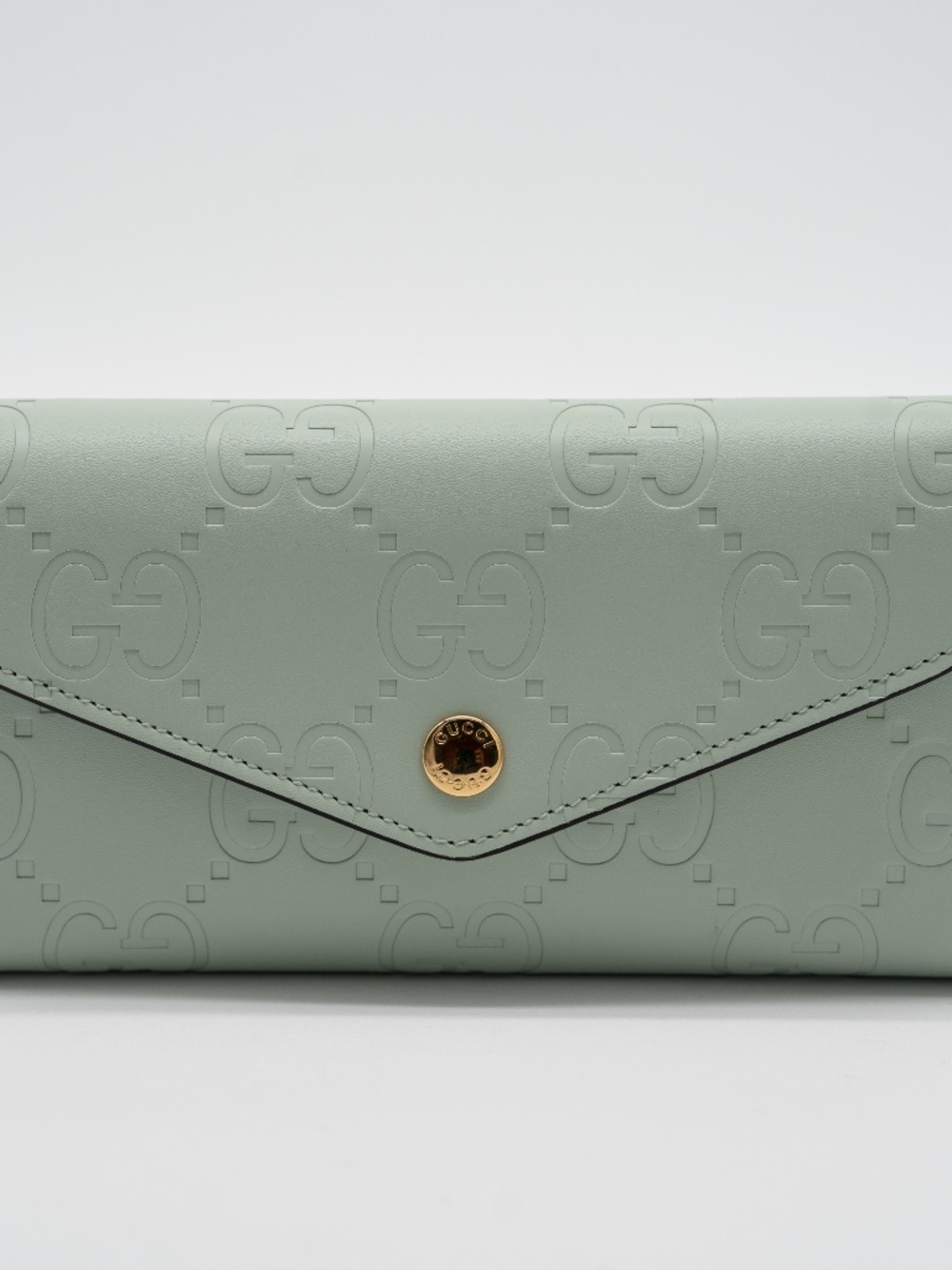 Gucci GG Embossed Leather Wallet Long Green
